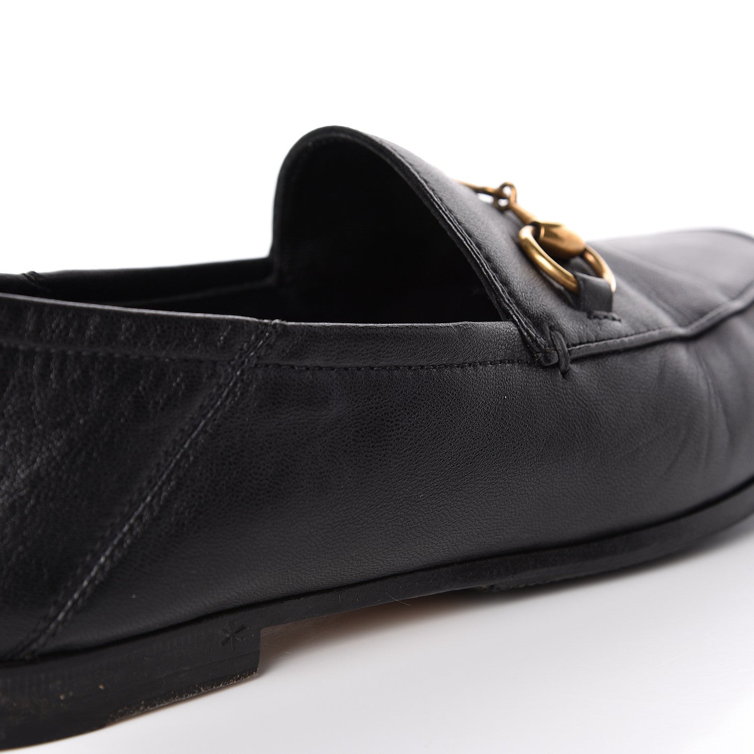 Gucci Lambskin Womens Brixton Horsebit Loafers 34.5 Black 14 of 20