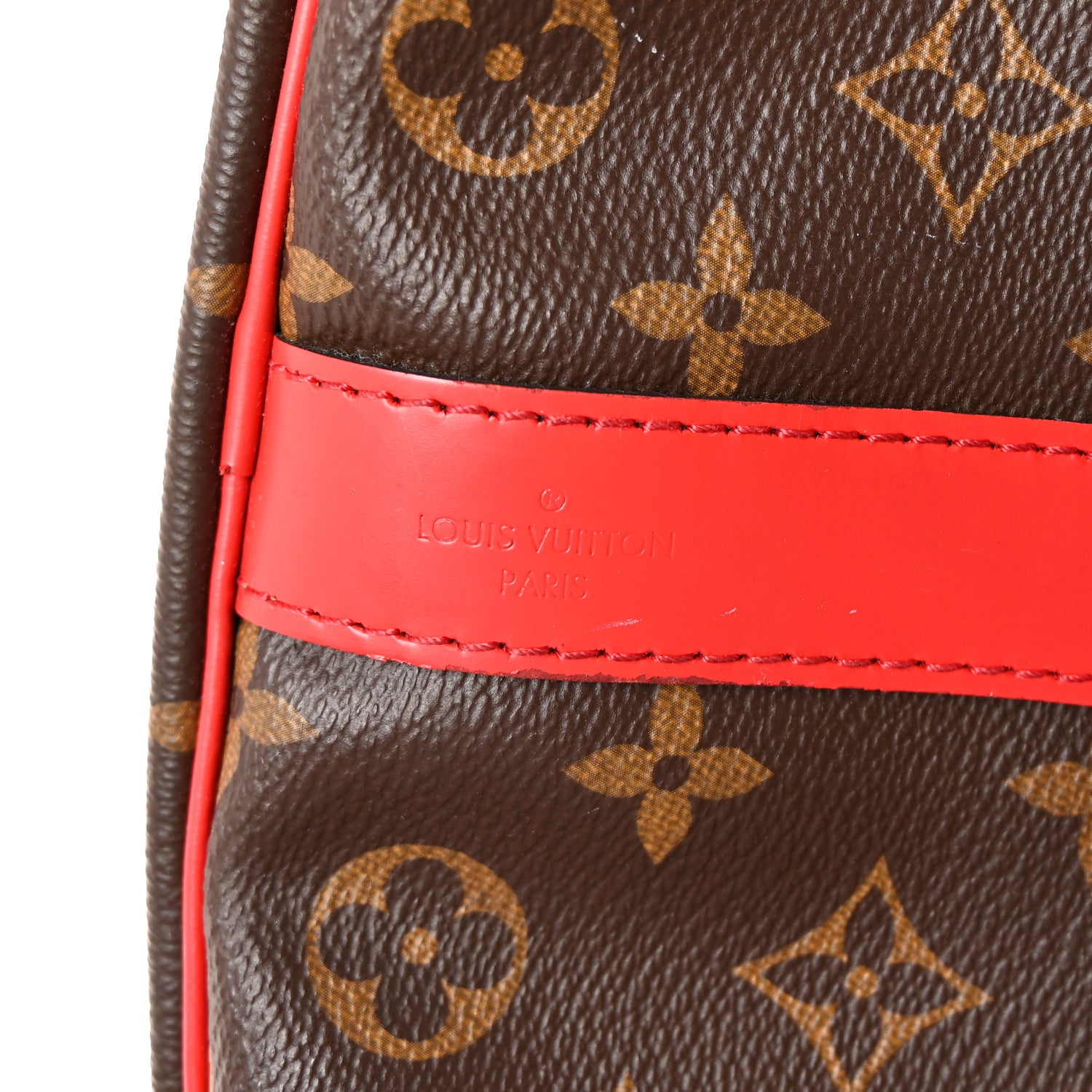 Louis Vuitton Calfskin Monogram Keepall Bandouliere 50 Coquelicot 5 of 11