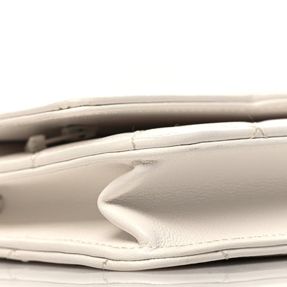 Chanel Goatskin Quilted Timeless CC Wallet On Chain WOC White 10 of 12