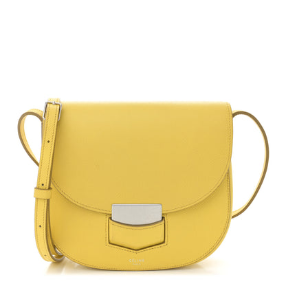 Celine Grained Calfskin Small Trotteur Yellow 1 of 12