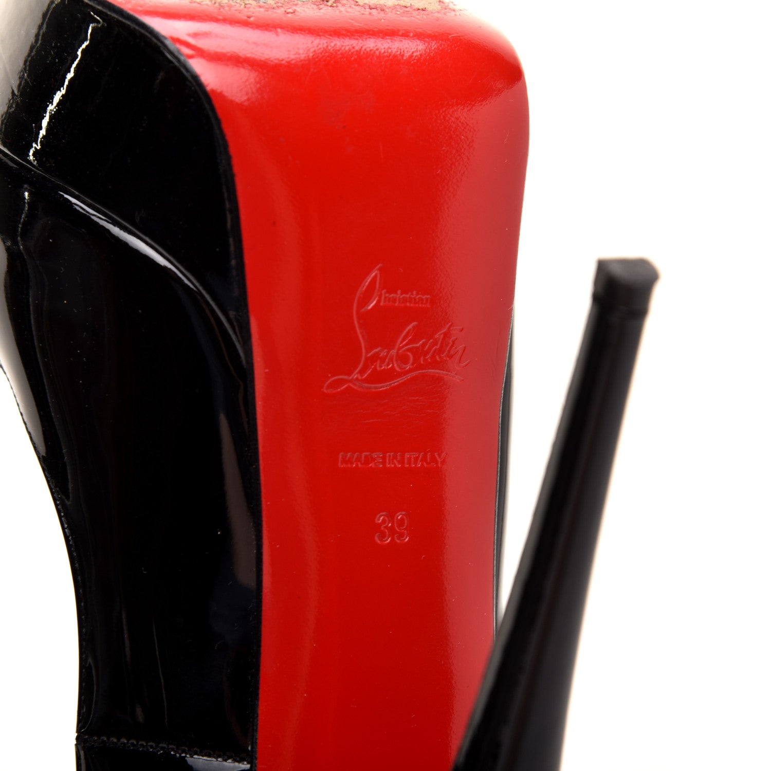 Christian Louboutin Patent Lady Peep 150 Pumps 39 Black 6 of 8