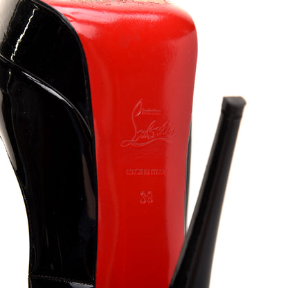 Christian Louboutin Patent Lady Peep 150 Pumps 39 Black 6 of 8
