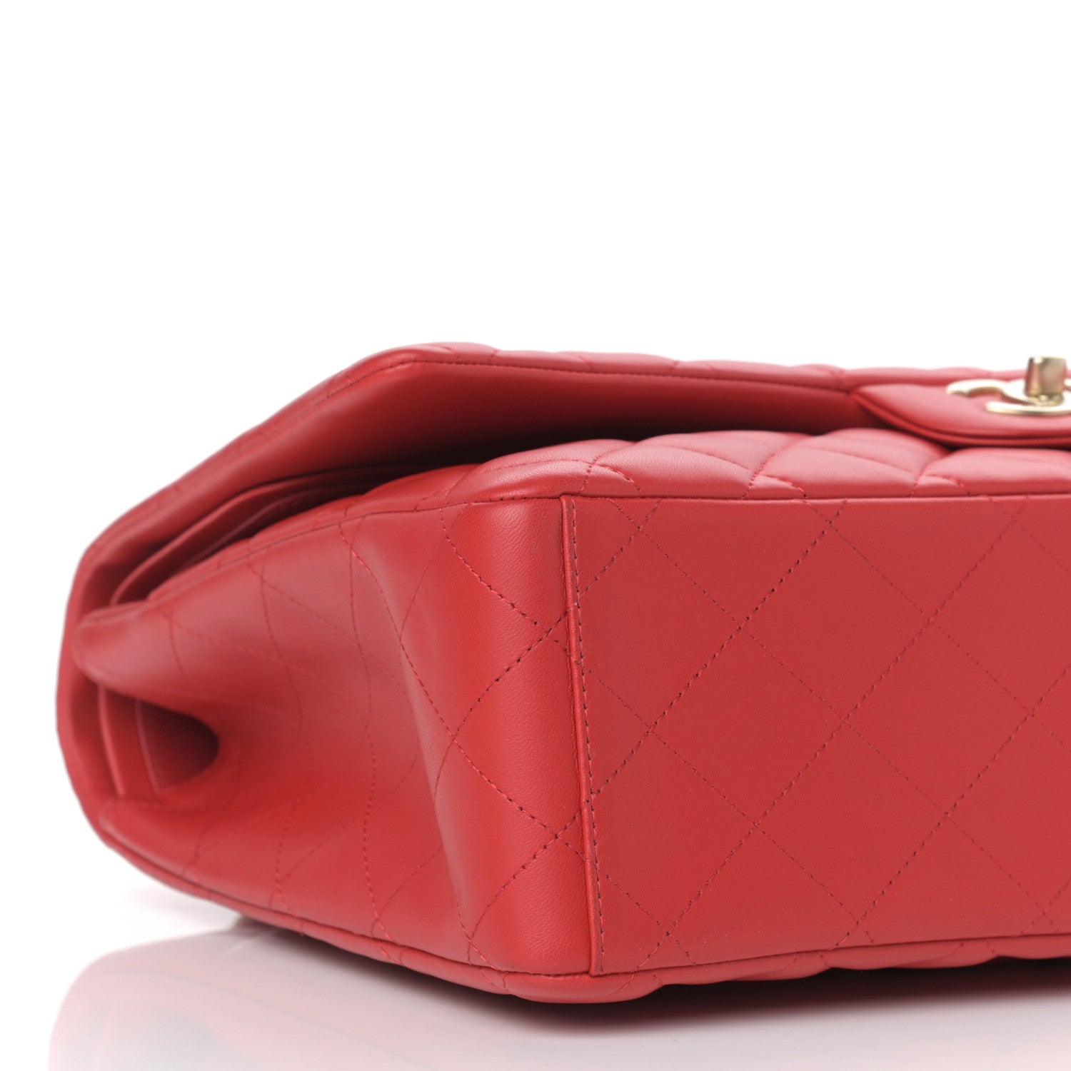 Chanel Lambskin Quilted Maxi Double Flap Red 8 of 10