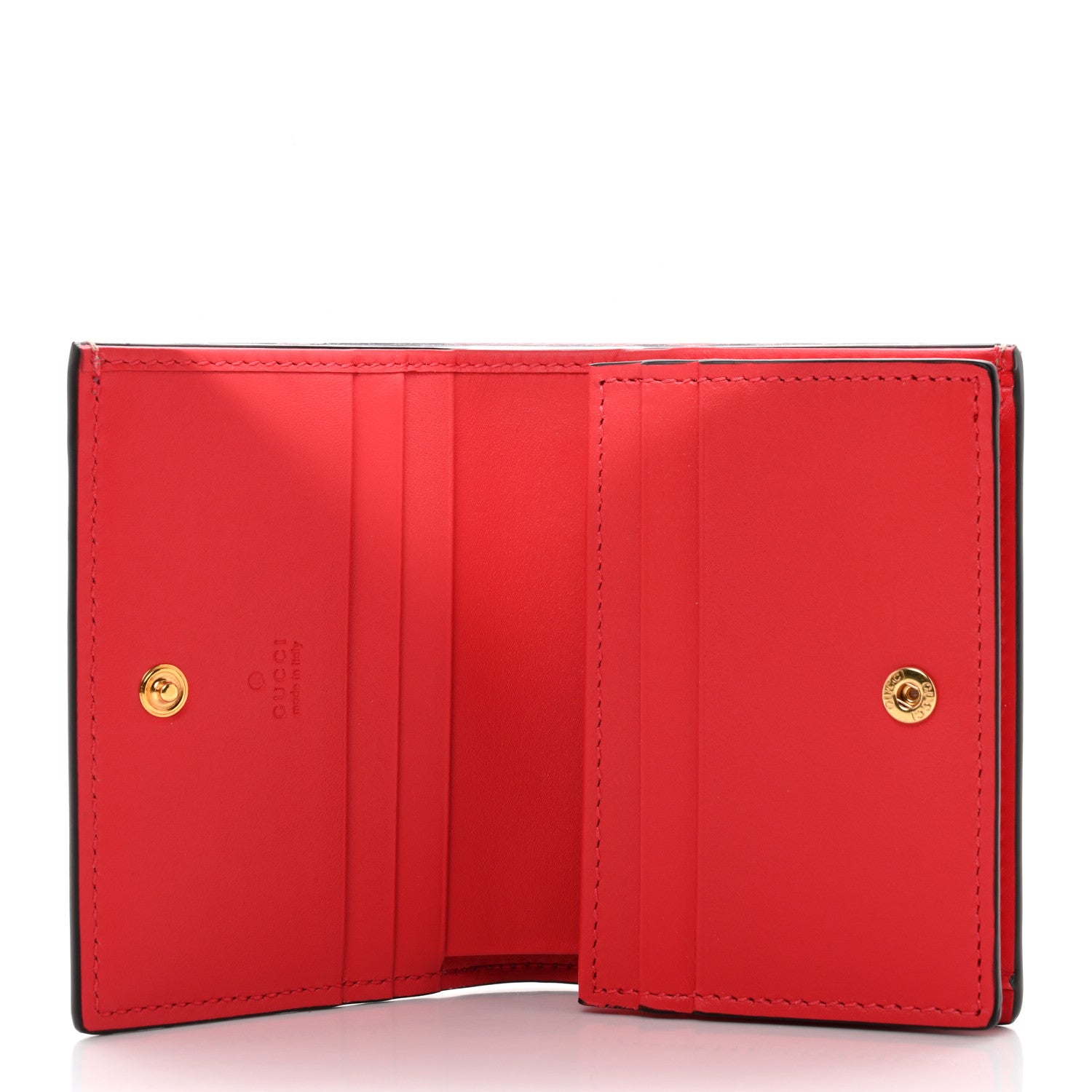 Gucci GG Supreme Monogram Moon Calfskin Love Valentines Day Card Case Beige Ebony New Geranium 5 of 8