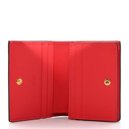 Gucci GG Supreme Monogram Moon Calfskin Love Valentines Day Card Case Beige Ebony New Geranium 5 of 8