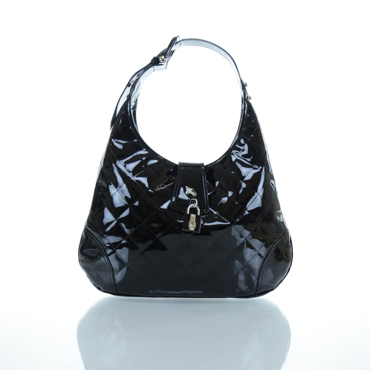 Patent Quilted Brook Hobo Black