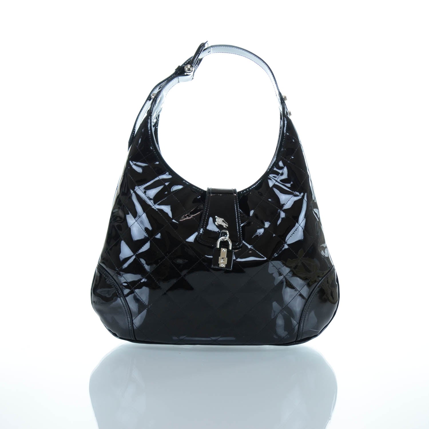 Burberry Patent Quilted Brook Hobo Black 1 of 8