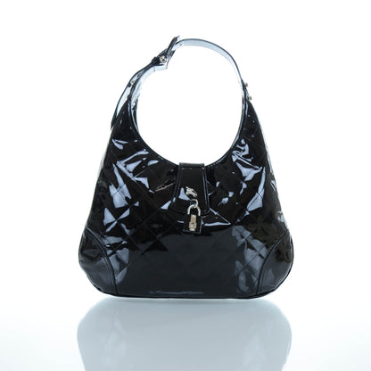 Burberry Patent Quilted Brook Hobo Black 1 of 8