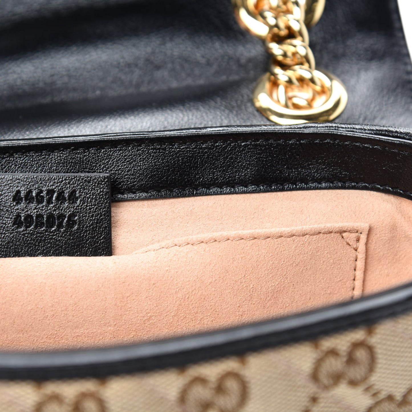 Monogram Matelasse Diagonal Mini GG Marmont Shoulder Bag Beige Black