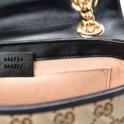 Gucci Monogram Matelasse Diagonal Mini GG Marmont Shoulder Bag Beige Black 9 of 10