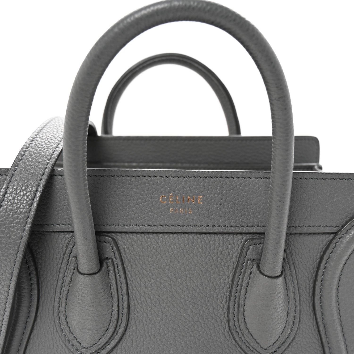 Celine Baby Drummed Calfskin Nano Luggage Kohl 8 of 10