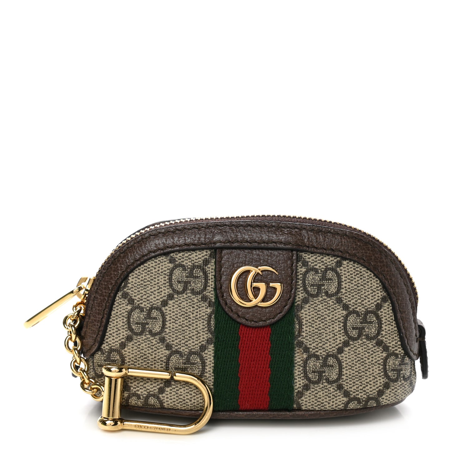 GG Supreme Monogram Web Ophidia Dome Key Pouch Beige New Acero