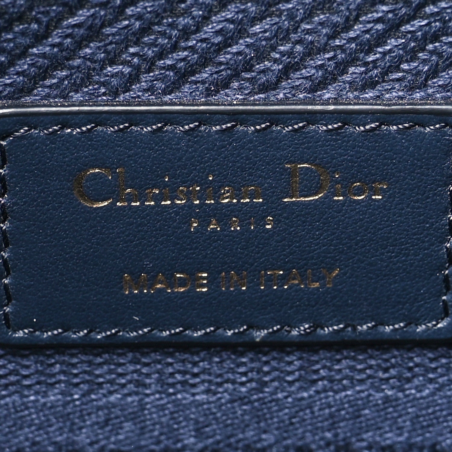Christian Dior Canvas Embroidered Cannage Medium Lady D-Lite Navy 6 of 13