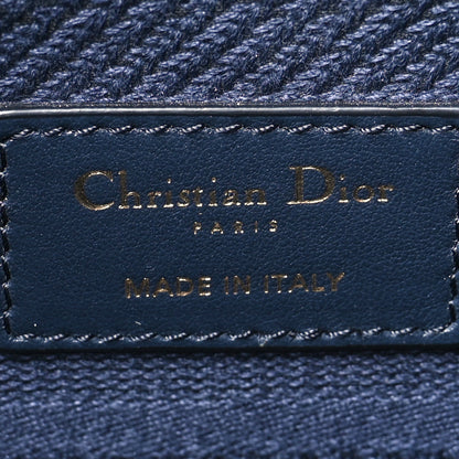 Christian Dior Canvas Embroidered Cannage Medium Lady D-Lite Navy 6 of 13
