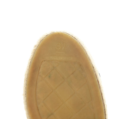 Chanel Lambskin CC Espadrilles 37 Beige Black 6 of 11