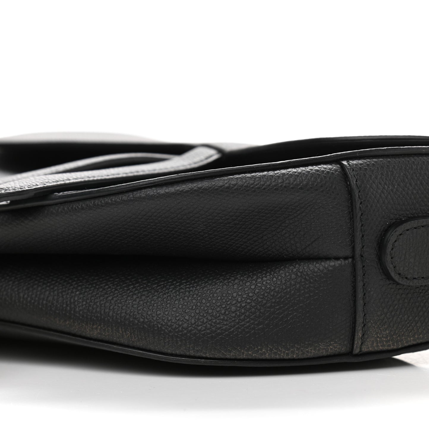 Grained Calfskin Saddle Bag Black