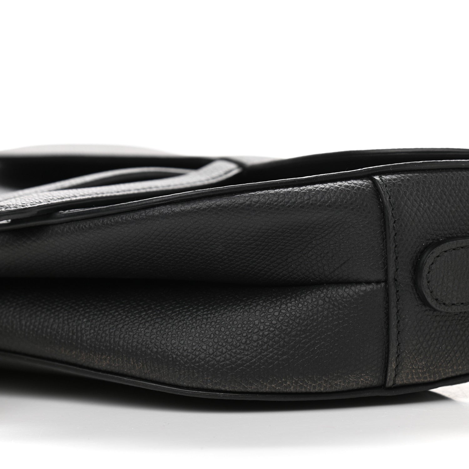 Christian Dior Grained Calfskin Saddle Bag Black 6 of 13