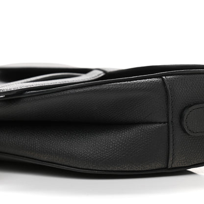 Christian Dior Grained Calfskin Saddle Bag Black 6 of 13