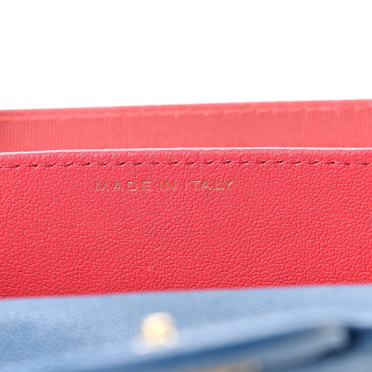 Sheepskin Chevron Quilted Reissue Card Holder Blue