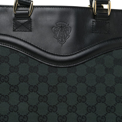 Gucci Monogram Crest Tote Green Black 7 of 18