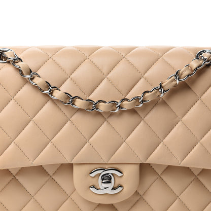 Chanel Lambskin Quilted Medium Double Flap Beige 12 of 12