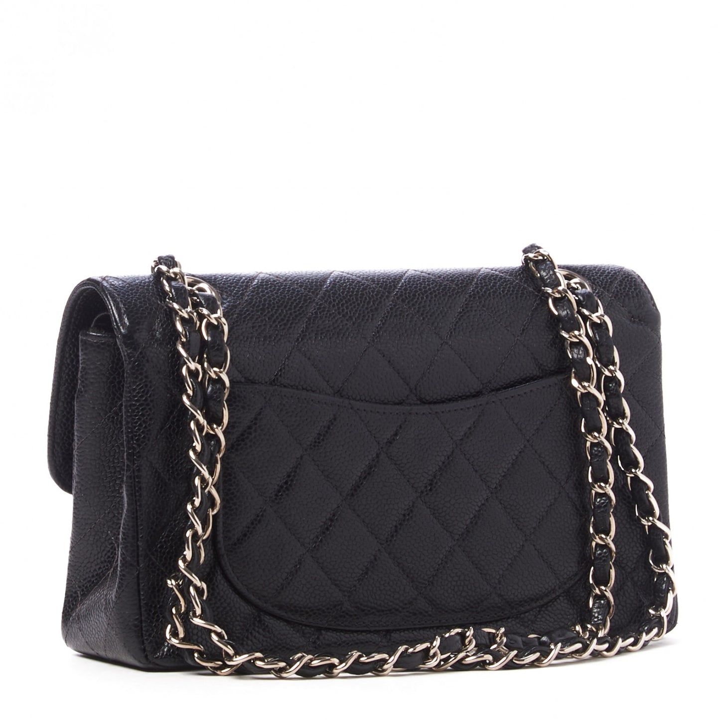Caviar Quilted Small Double Flap Black