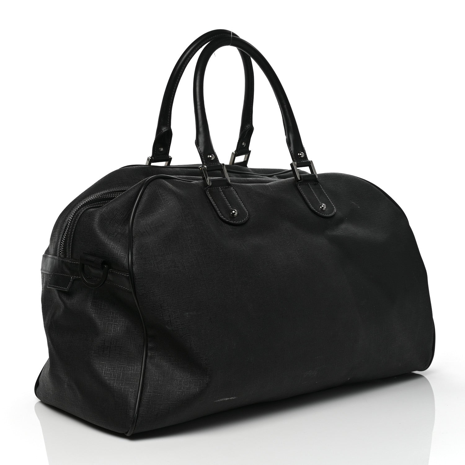 Gucci Coated Canvas Interlocking G Duffle Bag Black 2 of 16