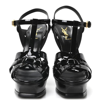 Saint Laurent Patent Tribute 105 Platform Sandals 37 Black 3 of 9
