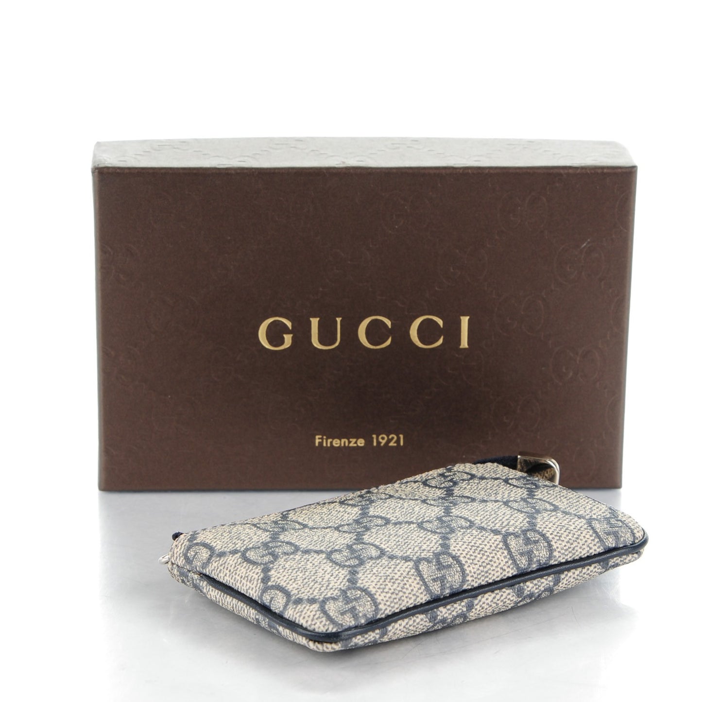 GG Supreme Monogram Key Case Beige Blue