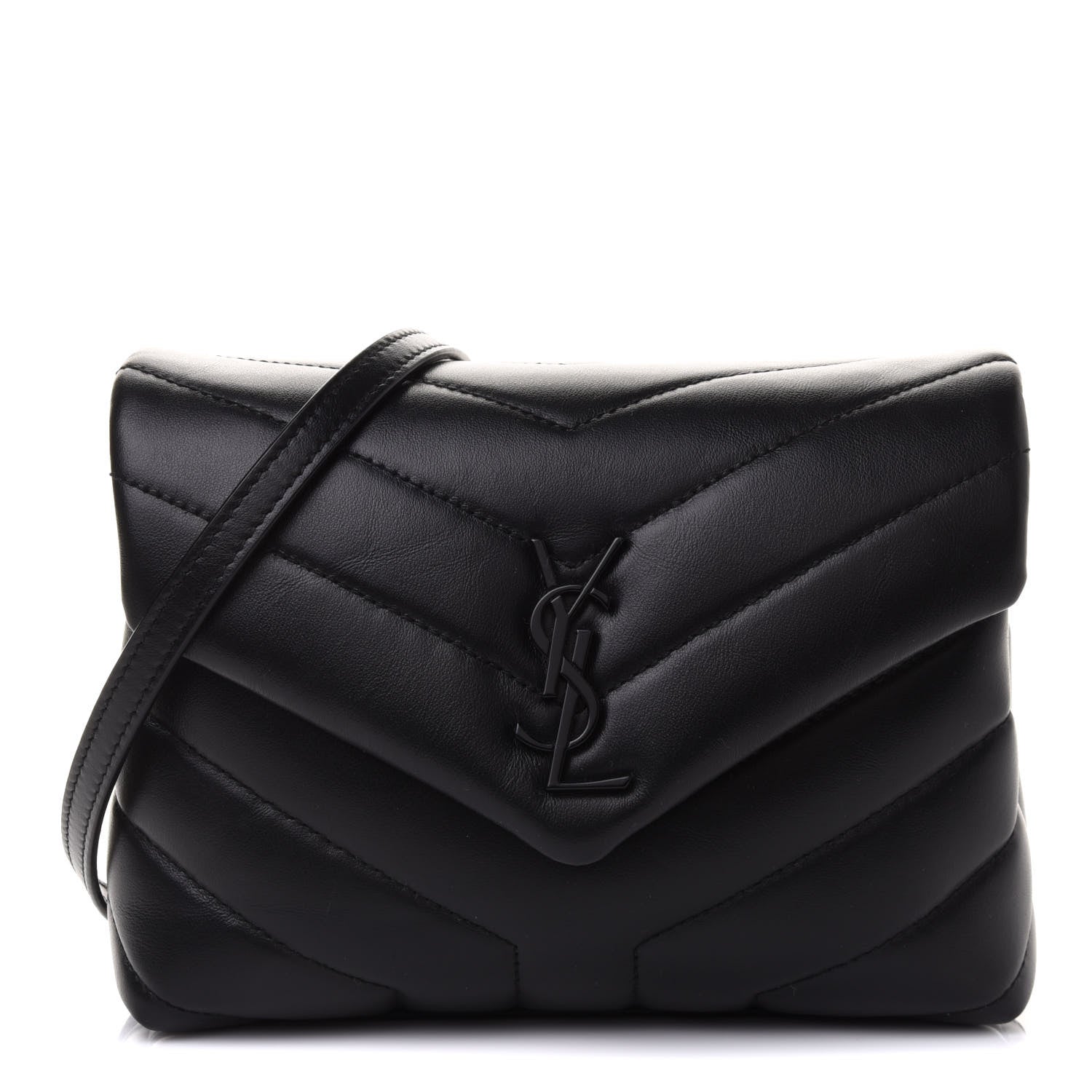 Saint Laurent Calfskin Y Quilted Monogram Toy Loulou Crossbody Bag Black 1 of 11