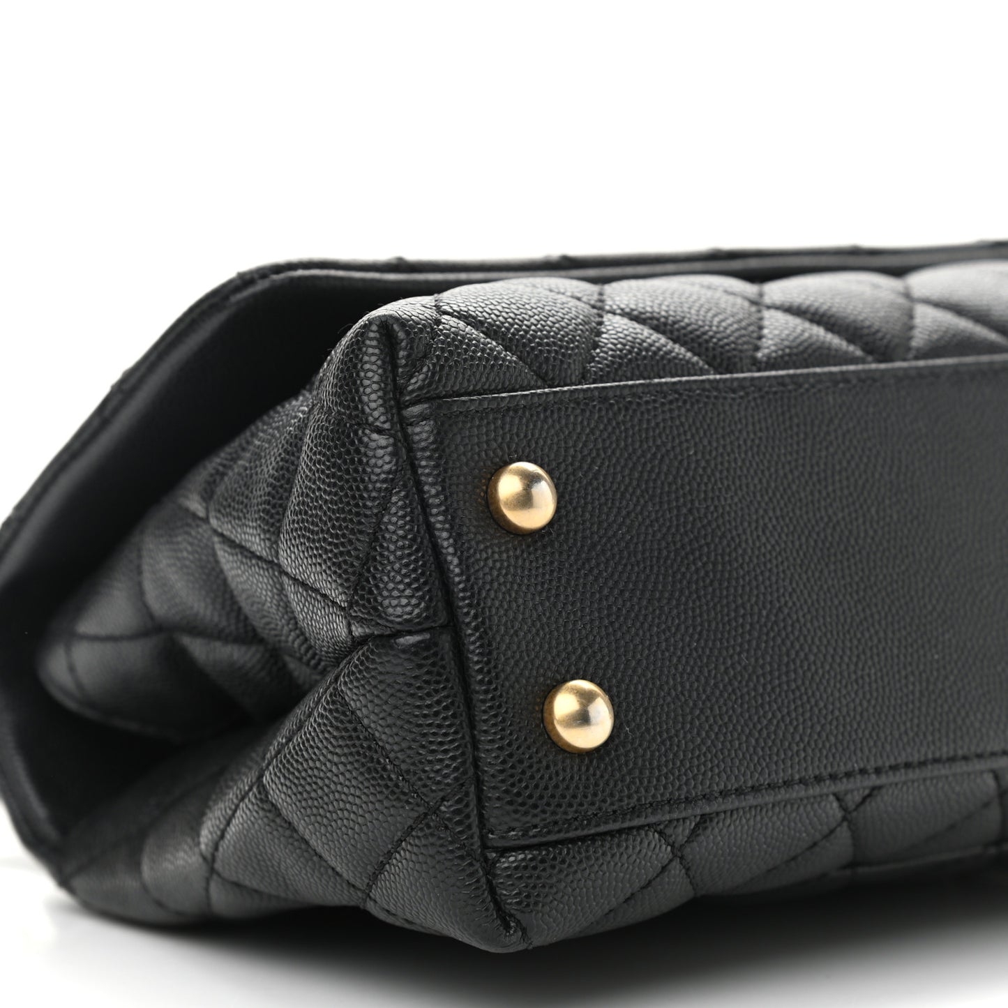 Caviar Quilted Mini Coco Handle Flap Black