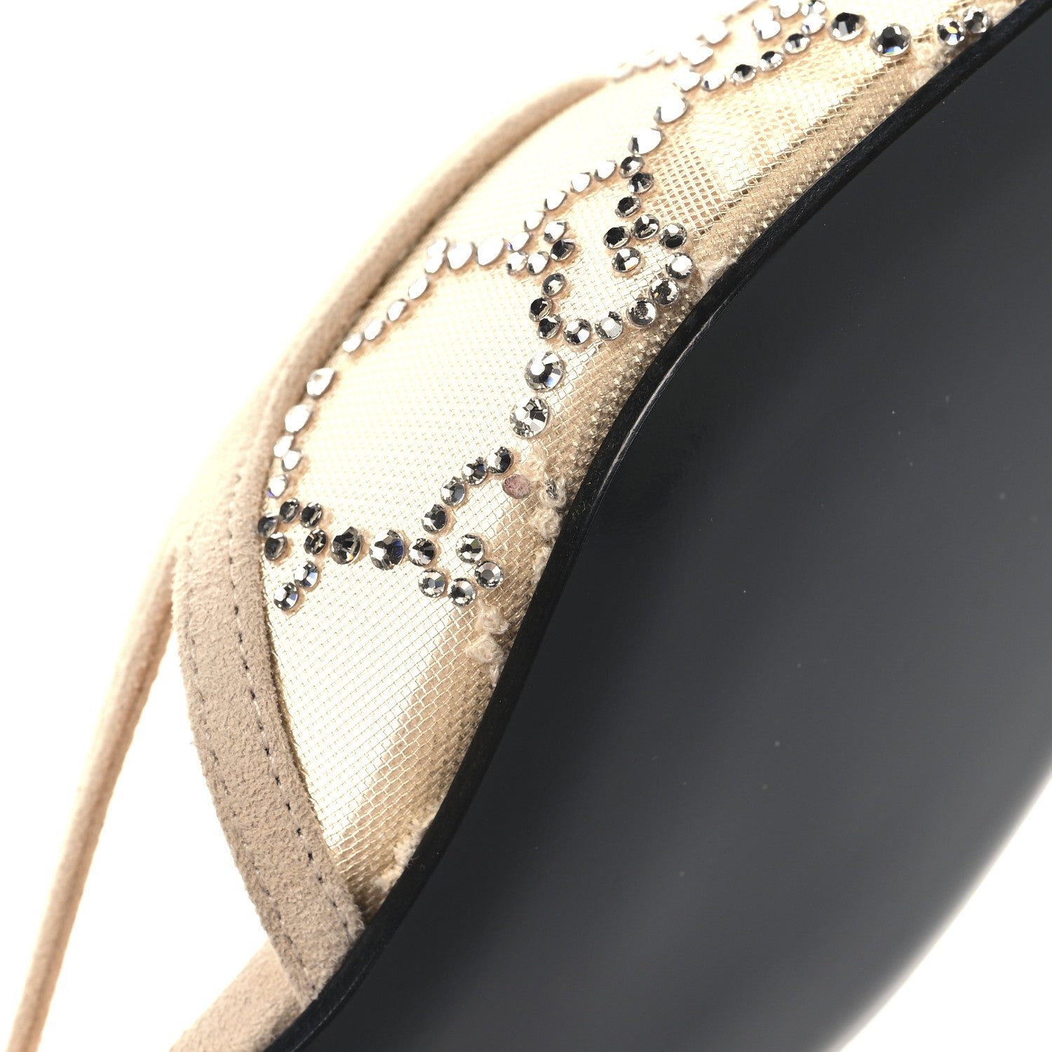 Gucci Suede Mesh Crystal GG Monogram Slingback Ballet Flats 37 Light Powder Skin Rose 9 of 11