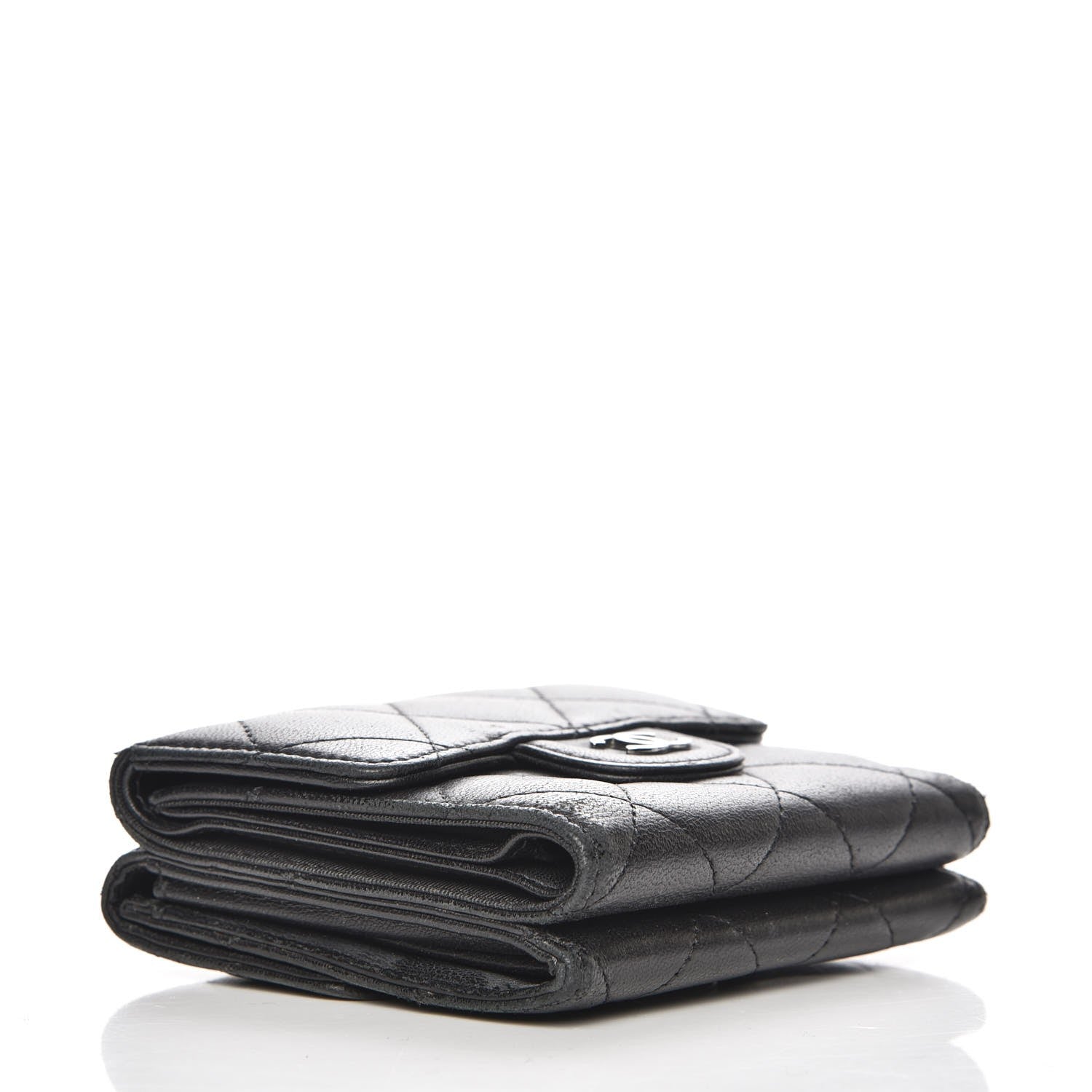 Chanel Lambskin Quilted Double Sided Wallet Black 4 of 10