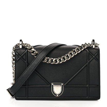 Christian Dior Grained Calfskin Medium Diorama Flap Bag Black 1 of 7