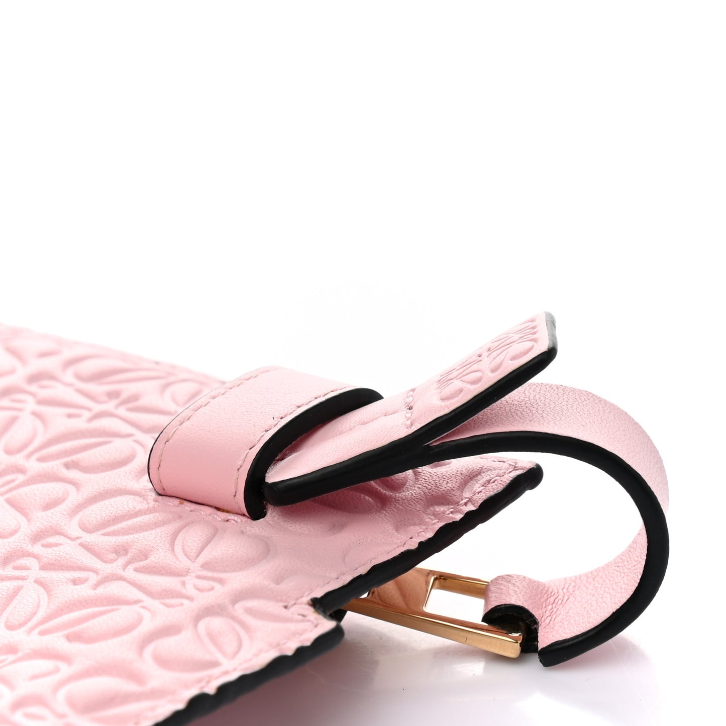 Calfskin Embossed Repeat T Pouch Soft pink