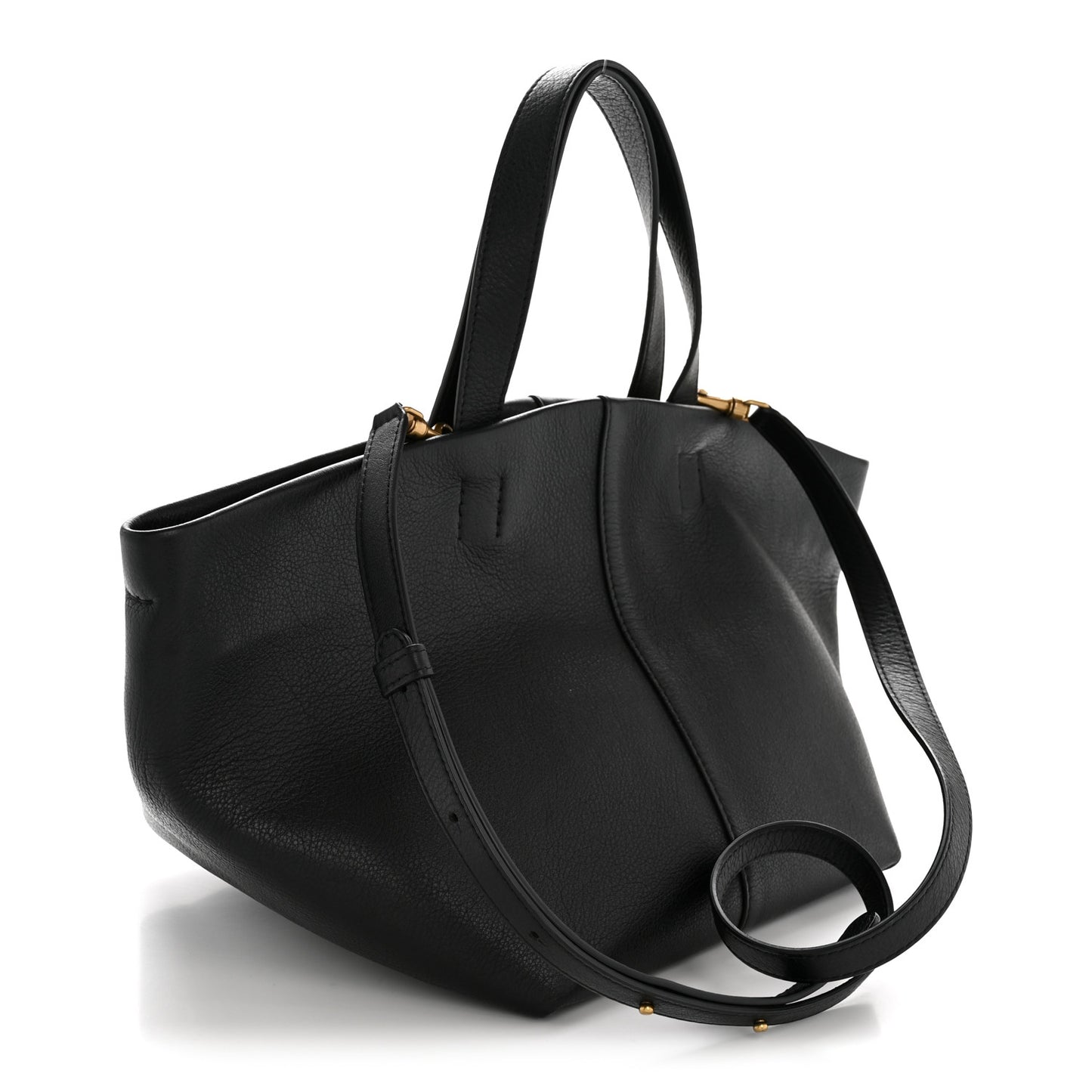 Calfskin Mini Tulipano Bag Black