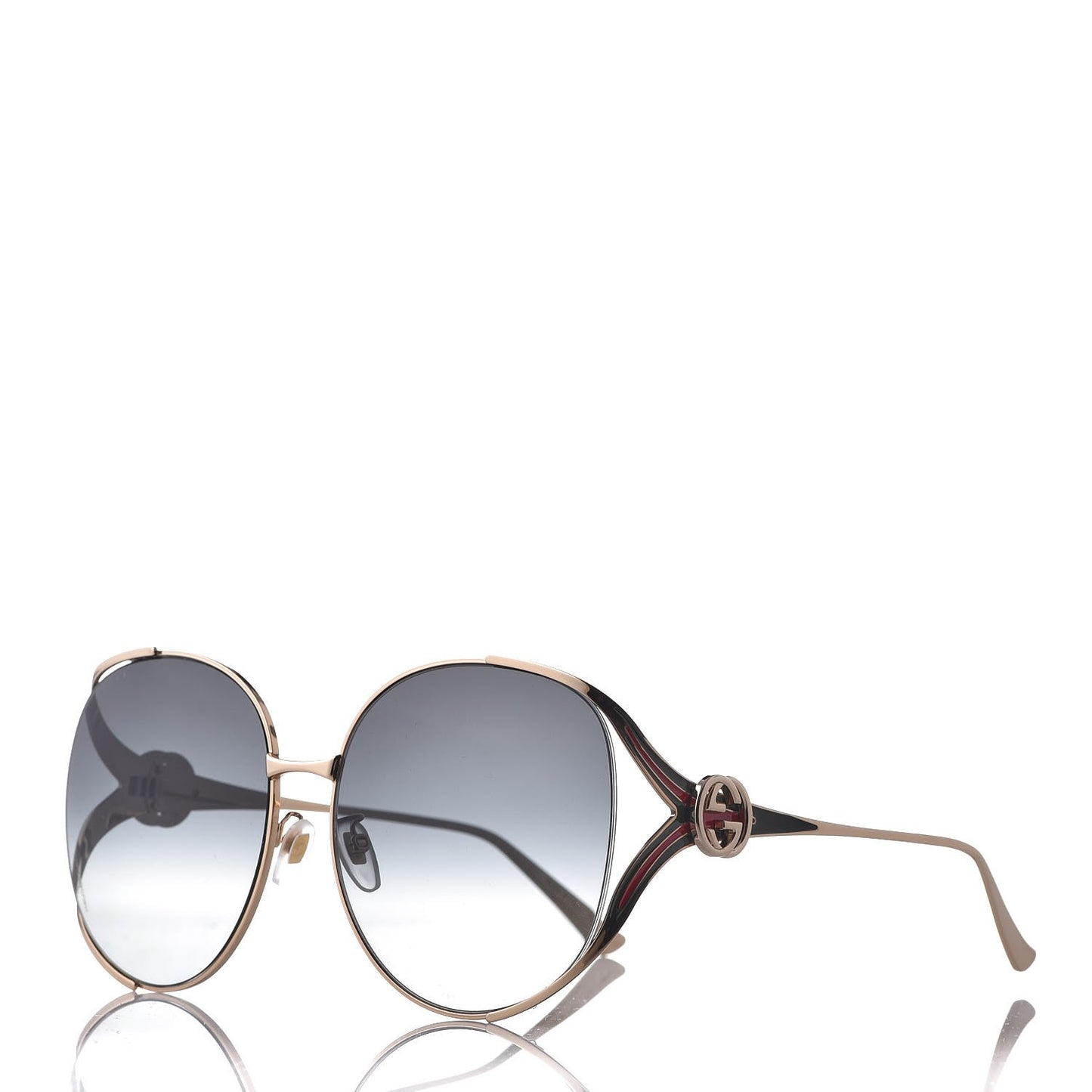 Metal Oversized Round Frame GG0225S Sunglasses Gold