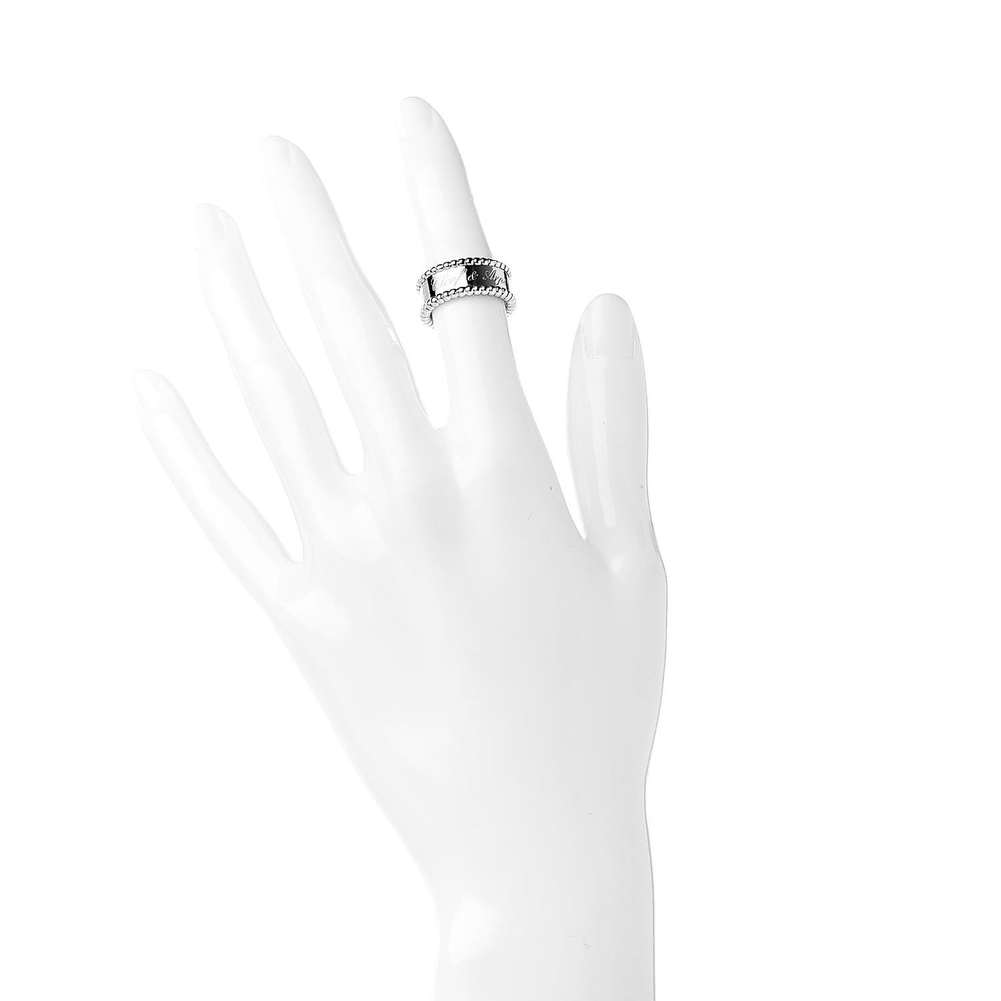 18K White Gold Perlee Signature Ring 47 4