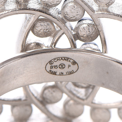 Chanel Pearl Bead CC Ring 7 Silver 4 of 4
