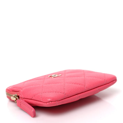 Chanel Caviar Quilted Zip Card Holder Wallet Pink 4 of 8