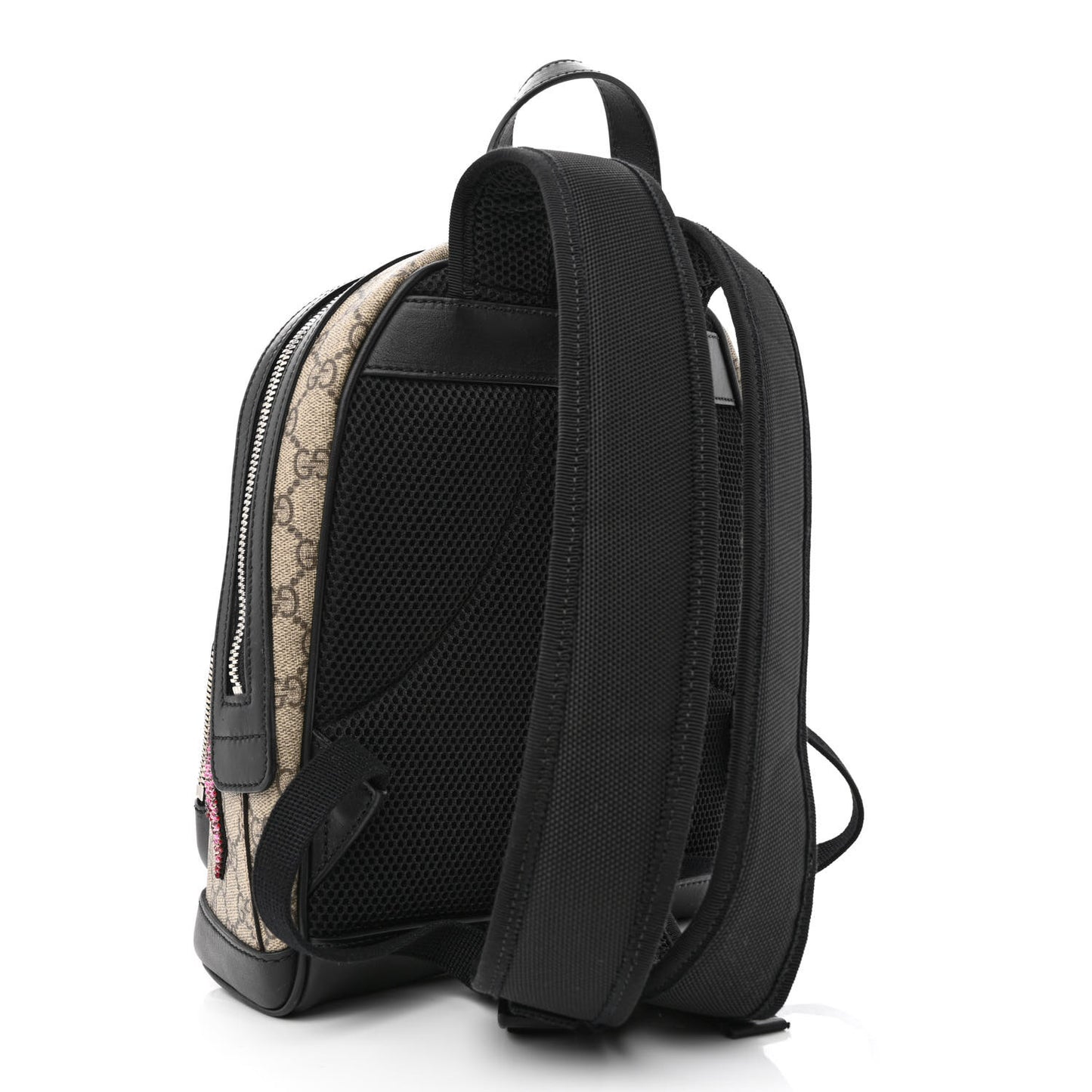 GG Supreme Monogram Lightning Embroidered Small Day Backpack Black