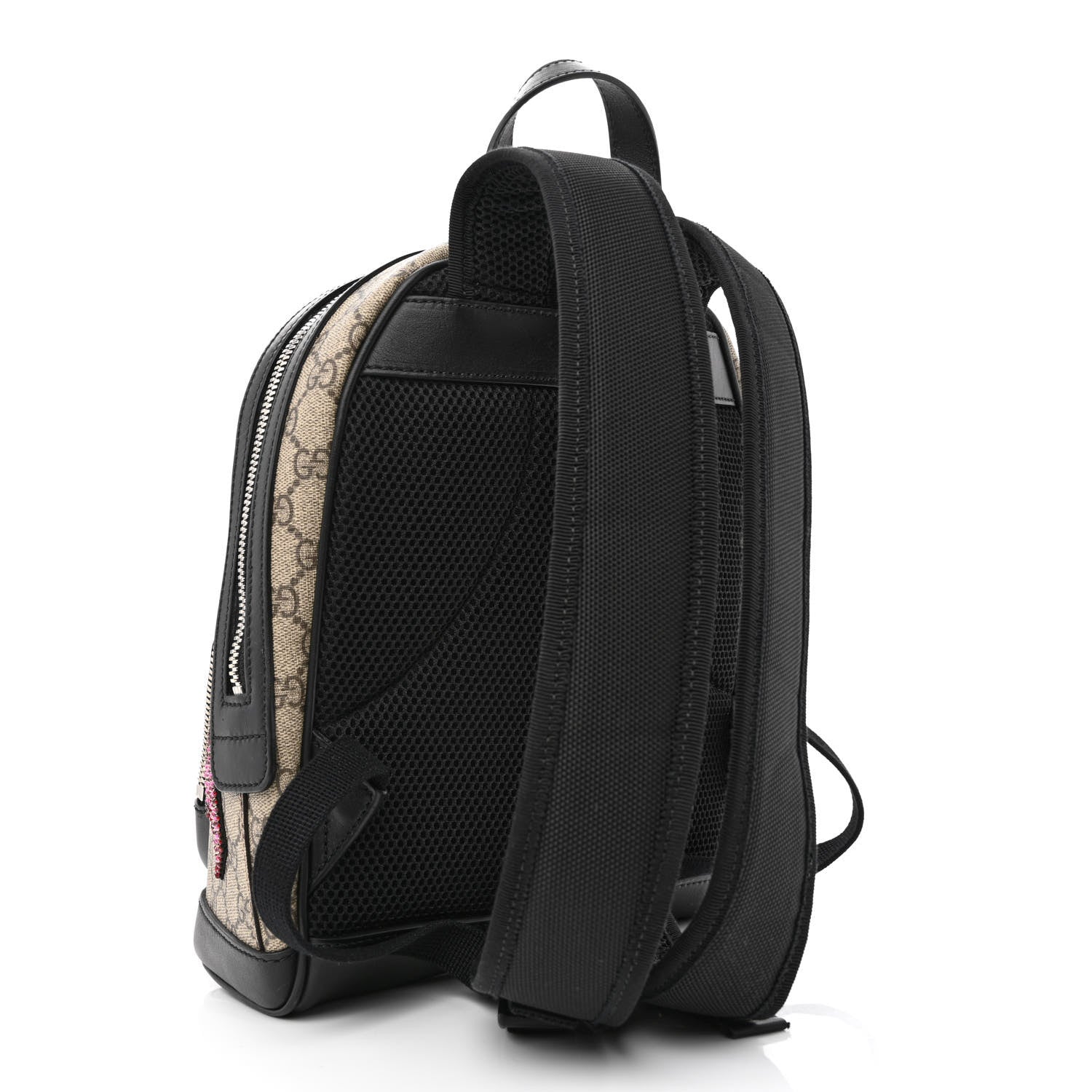 Gucci GG Supreme Monogram Lightning Embroidered Small Day Backpack Black 3 of 10