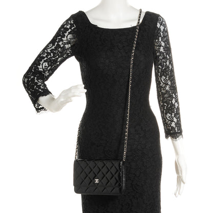 Chanel Patent Quilted Wallet On Chain WOC Black 1 of 9