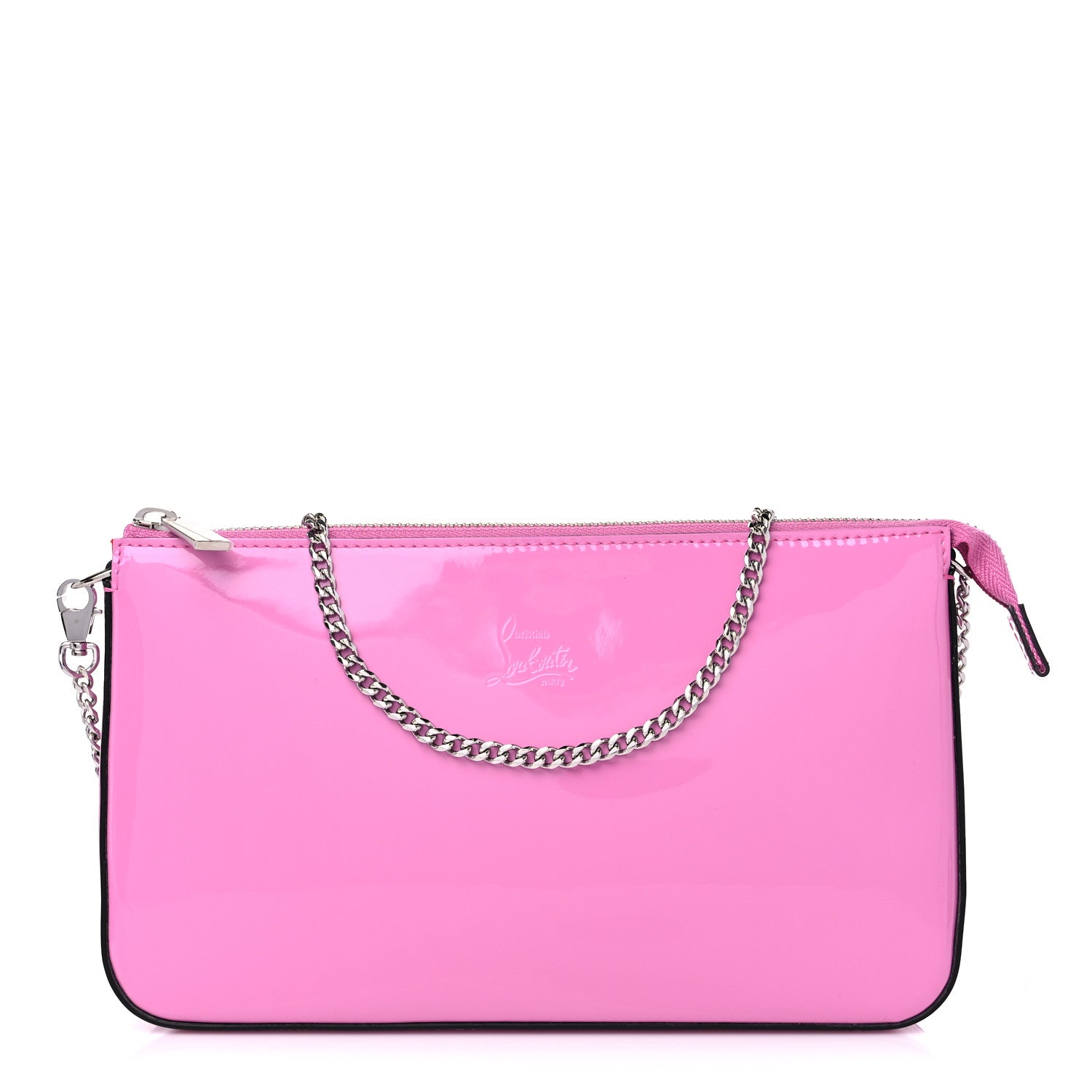 Christian Louboutin Patent Loubila Chain Clutch Gummy 1 of 9
