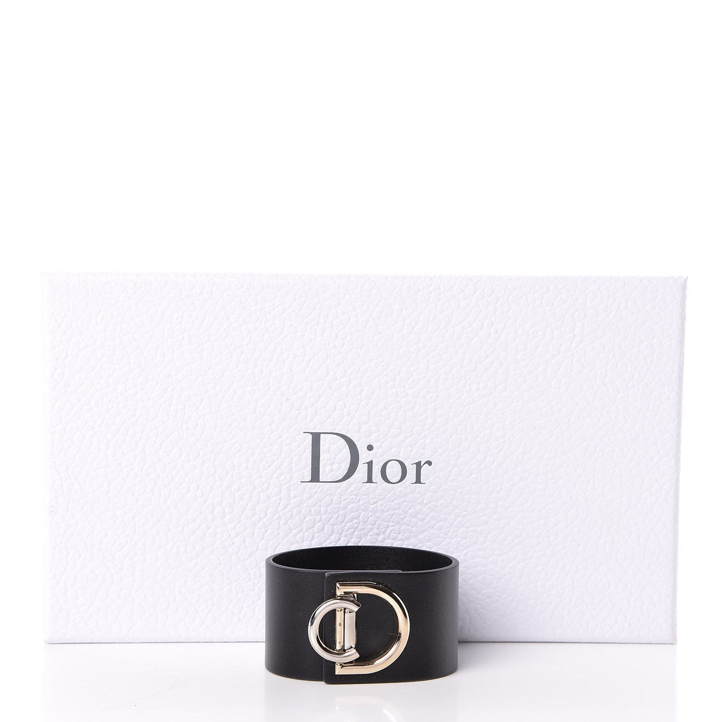 Calfskin Large Logo Bracelet Black