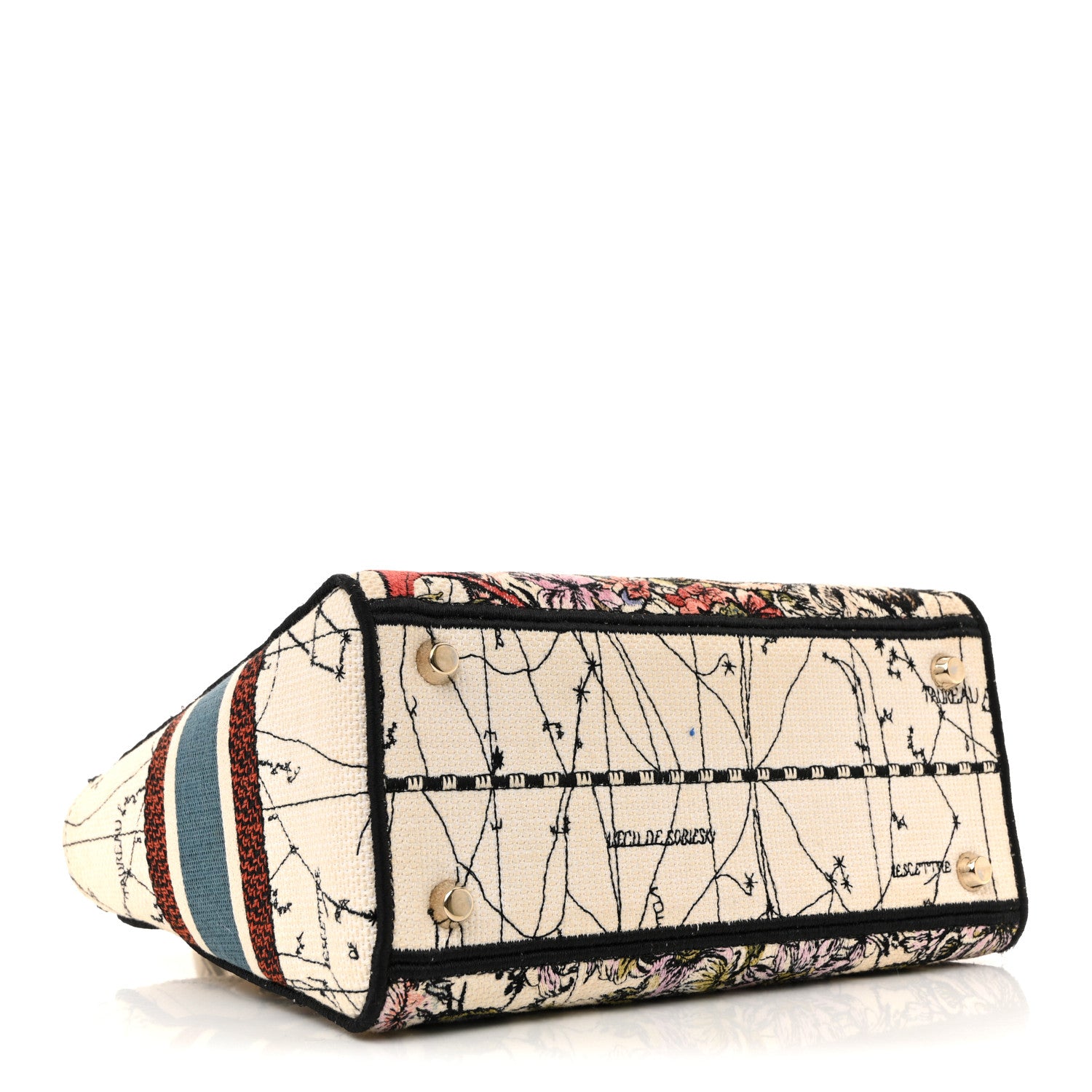 Christian Dior Canvas Constellation Embroidered Medium Lady D-Lite Latte Multicolor 4 of 14