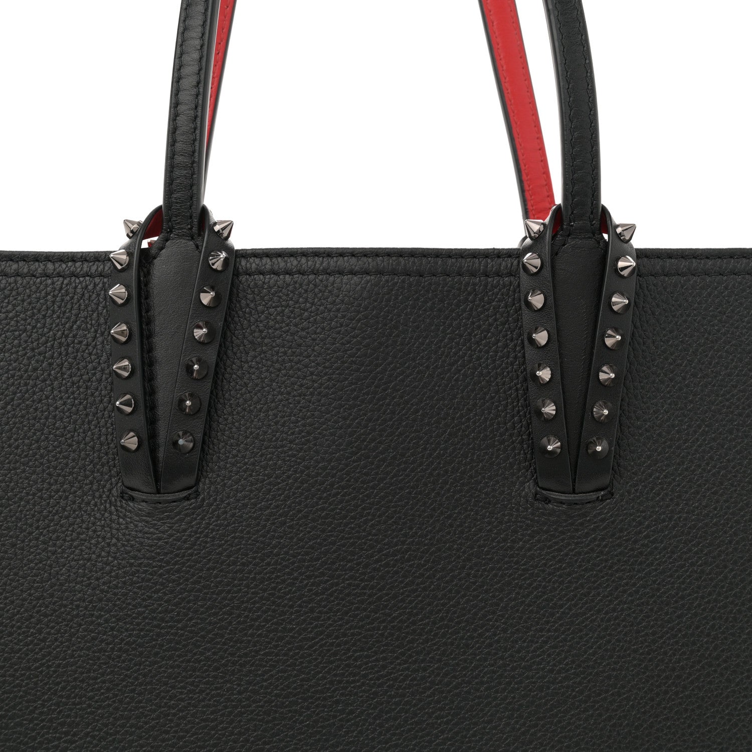 Christian Louboutin Calfskin Empire Spikes Small East West Cabata Tote Black 8 of 13
