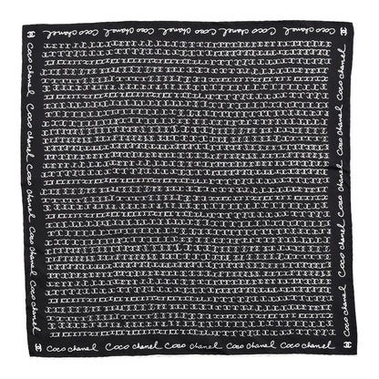 Chanel Silk CC Twilly Hair Tie Black White 2 of 5