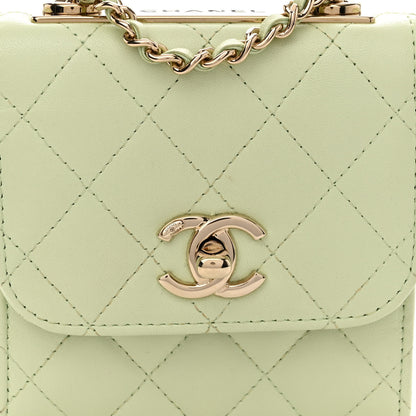 Chanel Lambskin Quilted Mini Trendy CC Chain Wallet Sea Green 8 of 11