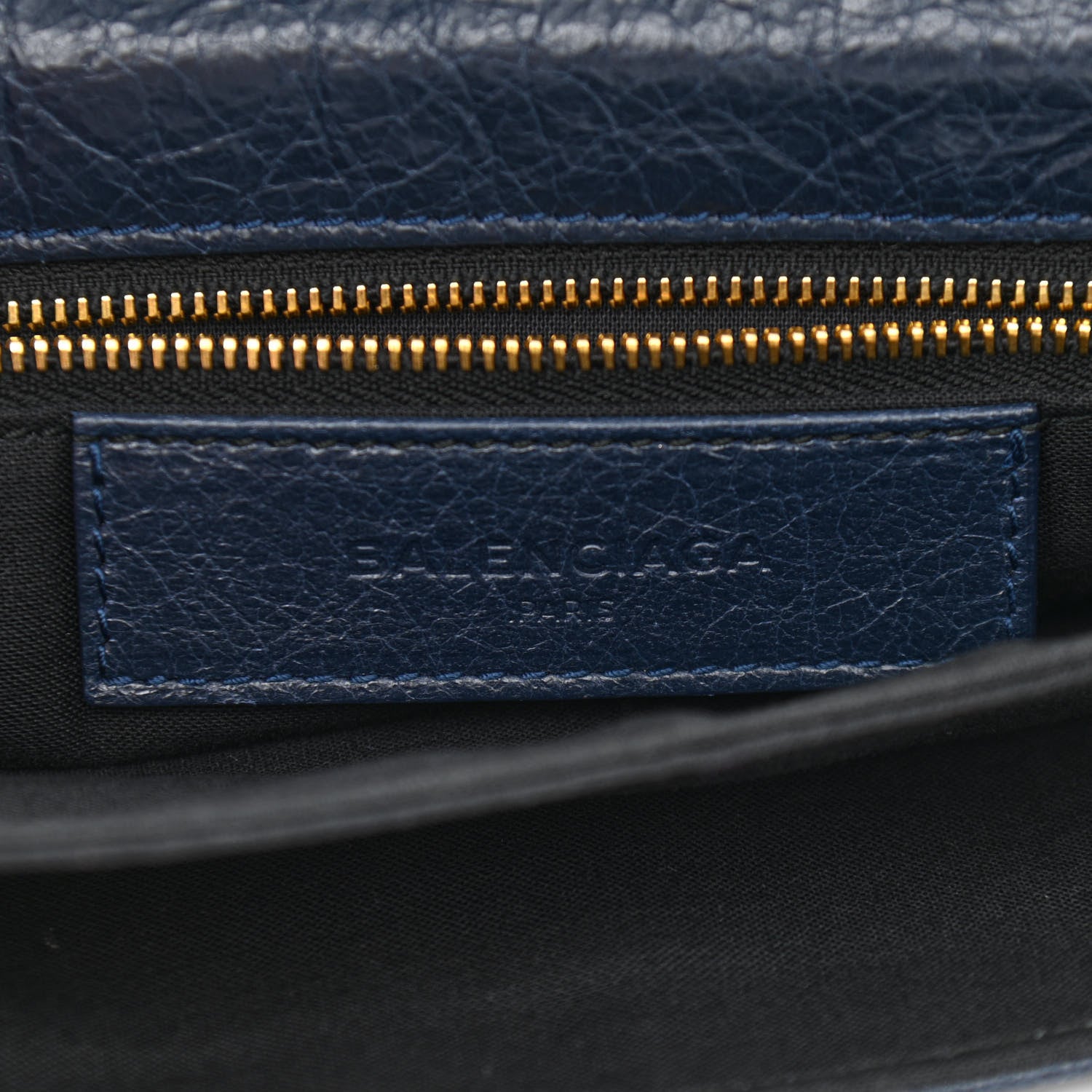 Balenciaga Agneau Giant 12 Gold Hardware Envelope Strap Clutch Bleu Obscur 6 of 11